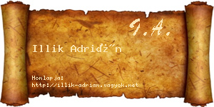 Illik Adrián névjegykártya